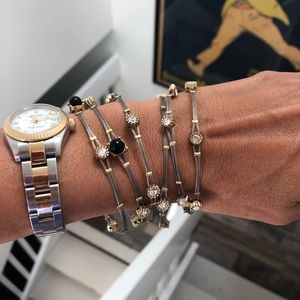 Bangle bracelets with accents